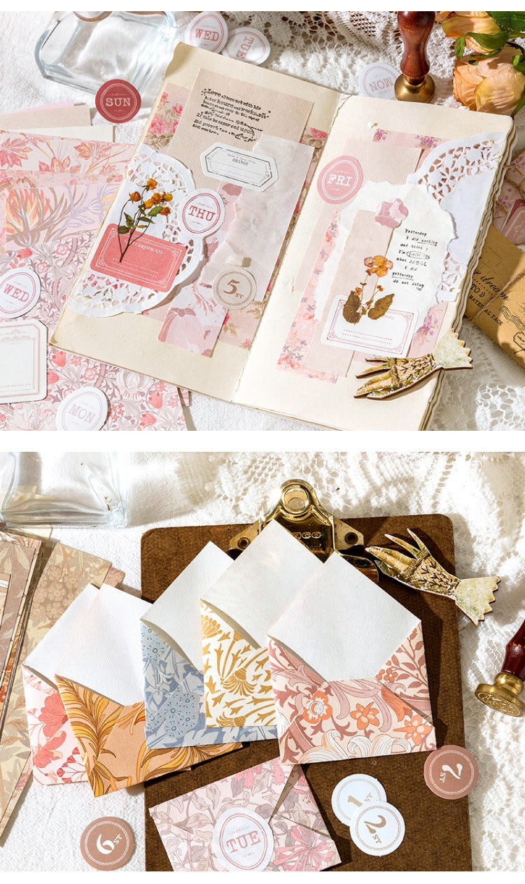 Hanano Canto Series - Vintage Mixed-Material DIY Stationery Pack (6 Styles）