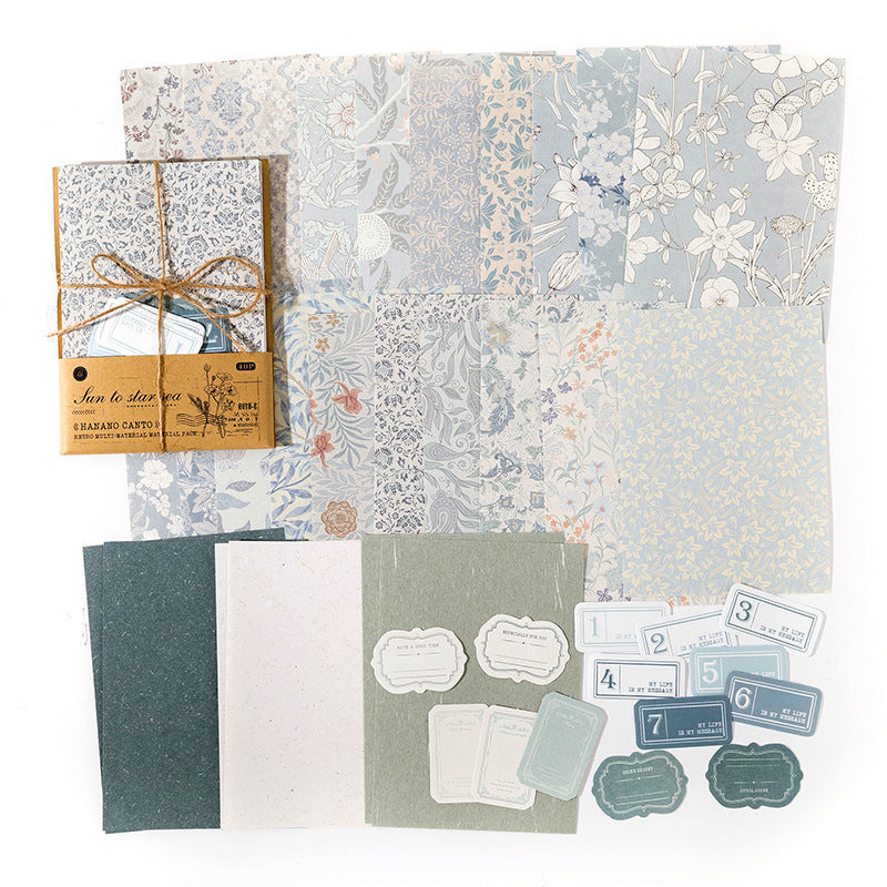 Hanano Canto Series - Vintage Mixed-Material DIY Stationery Pack (6 Styles）