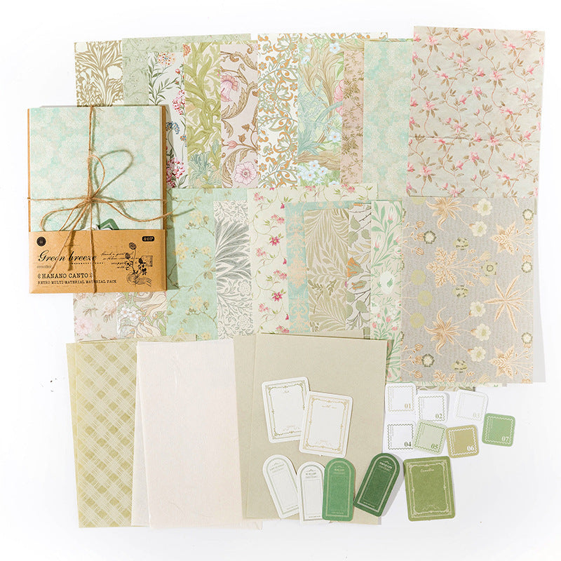 Hanano Canto Series - Vintage Mixed-Material DIY Stationery Pack (6 Styles）