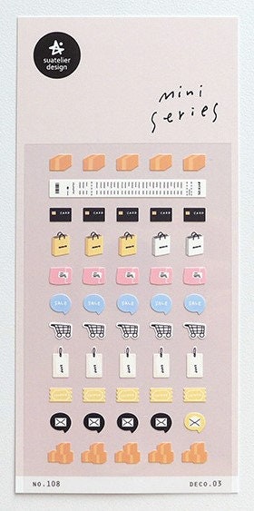 Suatelier Stickers/ mini series #101,#105,#108#114, Sonia Stickers, Korean Stickers, Journal Stickers, Scrapbooking Stickers, Craft Stickers